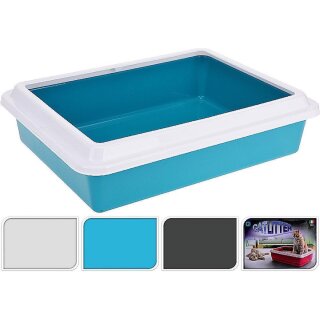 Katzenklo Katzentoilette 43x33x11cm Katzen-WC türkis