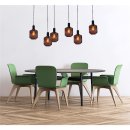 Pendelleuchte Porto 6-flammig Glas Rot-Transparent 130x20cm