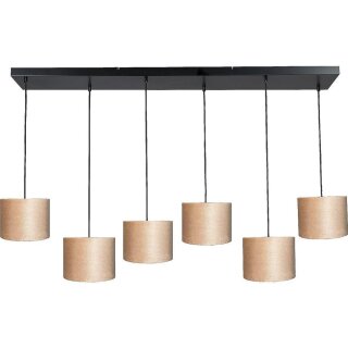 masterlight Pendelleuchte Venus 6-flammig Samt Sand 130x40cm