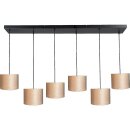masterlight Pendelleuchte Venus 6-flammig Samt Sand 130x40cm