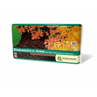 Premium Rindenmulch Fichte 0-15mm 60l Qualitätsrindenmulch Gartenmulch fein