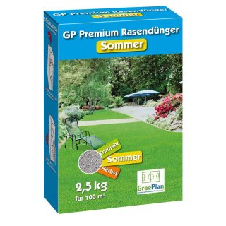 GP Premium min. Sommer-Rasendünger 2,5kg Karton 100 m² NPK-Dünger 20+5+8(+4)+Fe