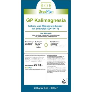 GP Kalimagnesium Kalidünger mit Magnesium 20kg Sack 500-1000 m² K Mg S-Dünger 30(+10) 17