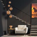 Steinhauer Pendelleuchte Bollique 5-flammig Bernstein 60x60cm