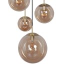 Steinhauer Pendelleuchte Bollique 5-flammig Bernstein 60x60cm