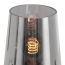 Steinhauer Tischleuchte Ancilla 1-flammig Mattschwarz mit dunklem Glas 14,5x14,5cm