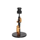 Steinhauer Tischleuchte Animaux 1-flammig Mattschwarz mit goldenen Details 17x17cm