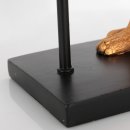 Steinhauer Tischleuchte Animaux 1-flammig Mattschwarz mit goldenen Details und weißen Schirm 30x30cm