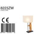 Steinhauer Tischleuchte Animaux 1-flammig Mattschwarz mit goldenen Details und weißen Schirm 30x30cm