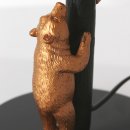Steinhauer Tischleuchte Animaux 1-flammig Mattschwarz mit goldenen Details und grauen Schirm 20x20cm