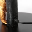 Steinhauer Tischleuchte Animaux 1-flammig Mattschwarz mit goldenen Details und blauen Schirm 20x20cm
