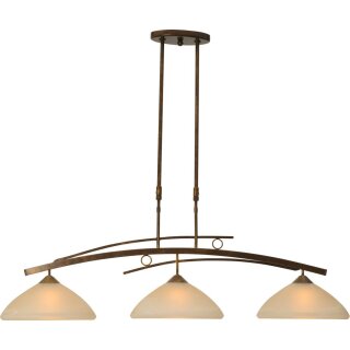 masterlight Pendelleuchte Bolzano 3-flammig Alabasterglas amber 110x30cm