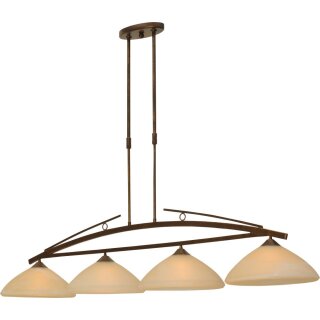 masterlight Pendelleuchte Bolzano 4-flammig Alabasterglas amber 134x30cm