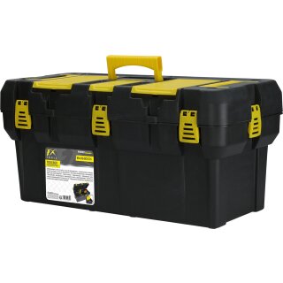Werkzeugkasten Werkzeugkiste Angelkoffer Werkzeugkoffer Aufbewahrungsbox schwarz-gelb 65x32x31cm