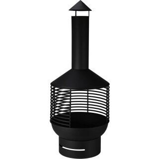 Terrassenofen 105x41cm Gartenkamin Feuerschale Feuerkorb Feuerstelle schwarz