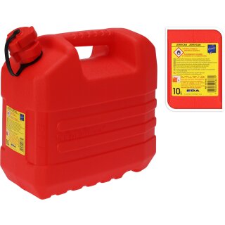 EDA Profi Benzinkanister 10l Reservekanister Kraftstoffkanister Dieselkanister mit Trichter und Schraubdeckel