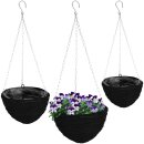 Blumenampel 3er Set schwarz Hängeampel...