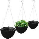 Blumenampel 3er Set schwarz Hängeampel Hängetopf Hängeschale