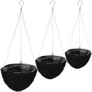 Blumenampel 3er Set schwarz Hängeampel Hängetopf Hängeschale