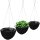 Blumenampel 3er Set schwarz Hängeampel Hängetopf Hängeschale