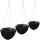 Blumenampel 3er Set schwarz Hängeampel Hängetopf Hängeschale