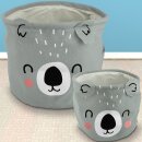 Korb mit Tiergesicht 2er Set Grau Koala