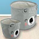 Korb mit Tiergesicht 2er Set Grau Koala