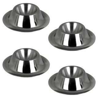 4 Stück Edelstahl Eierbecher Eierhalter stapelbar Eier Becher Egg Cup Eierständer Ständer Gastro Qualität