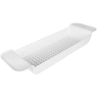 Badewannenablage ausziehbar weiß Badewannenaufsatz Tablett Badewanne 55,5-78cm Wanne