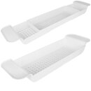 Badewannenablage ausziehbar weiß Badewannenaufsatz Tablett Badewanne 55,5-78cm Wanne