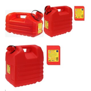 EDA Profi Benzinkanister 5l, 10l, 20l Reservekanister Kraftstoffkanister Dieselkanister mit Trichter und Schraubdeckel