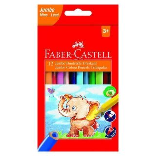 Faber -Castell Buntstifte "Jumbo dreikant" 12er Karton Holz