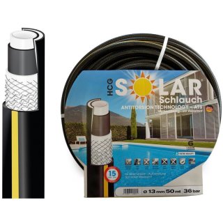 Schwimmbadschlauch Gartenschlauch Solarschlauch schwarz ½" (13 mm), 50 Meter