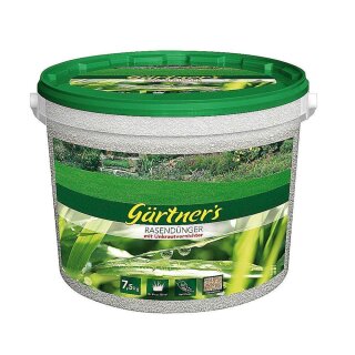 Premium Rasendünger mit Unkrautvernichter im Eimer 7,5 kg 22+5+5+2,4D