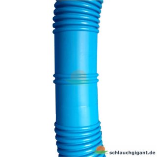 Poolschlauch blau Ø32mm mit Muffen, 1,10m Meterware Schwimmbadschlauch Spiralschlauch Pool-Flex