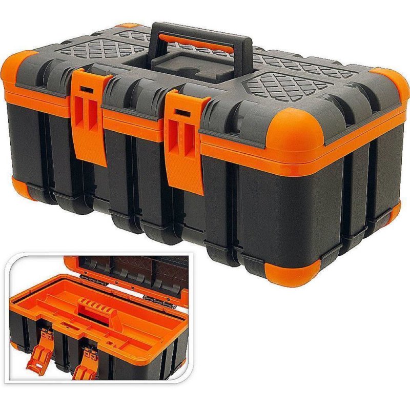 Stoßfeste Aufbewahrungsbox Werkzeugkiste Wasserdicht Werkzeugkoffer Orange 