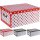 Aufbewahrungsbox Punkte mit Deckel/Griff 51x37x24cm Allzweckkiste Pappbox Aufbewahrungskarton rot, schwarz oder grau