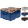 Aufbewahrungsbox Shabby mit Deckel/Griff 49x39x24cm Allzweckkiste Pappbox Aufbewahrungskarton mint, blau oder schwarz