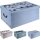 Aufbewahrungsbox Natur mit Deckel/Griff 51x37x24cm Allzweckkiste Pappbox Aufbewahrungskarton blau