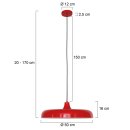 Steinhauer Pendelleuchte Krisip 1-flammig Rot Matt/ Weiß 50x50cm