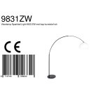 Steinhauer Bogenlampe Stresa 7268 Schwarz, Lampenschirm Kunststoff Weiß