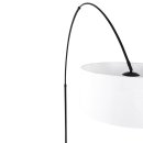 Steinhauer Bogenlampe Stresa 7268 Schwarz, Lampenschirm Kunststoff Weiß