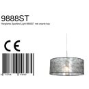 Steinhauer Pendelleuchte Sparkled Light 1-flammig Stahl gebürstet / Sizoflor Stoff 50x50cm