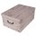 Aufbewahrungsbox klein Natur mit Deckel/Griff 37x30x16cm Allzweckkiste Pappbox Aufbewahrungskarton Holzbrett weiß