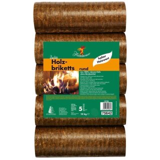 Holzbrikett 20Kg rund aus 100% reinem Holz ohne Zugloch FSC®-zertifiziert