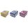 Aufbewahrungsbox Maxi Blumen rosa, blau, gelb mit Deckel/Griff 51x37x24cm Allzweckkiste Pappbox Aufbewahrungskarton Geschenkbox