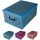 Aufbewahrungsbox Maxi Scottish rosa, lila, blau mit Deckel/Griff 51x37x24cm Allzweckkiste Pappbox Aufbewahrungskarton Geschenkbox
