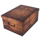 Aufbewahrungsbox Maxi Wood braun mit Deckel/Griff...