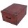 Aufbewahrungsbox Maxi Leather rot mit Deckel/Griff 51x37x24cm Allzweckkiste Pappbox Aufbewahrungskarton Geschenkbox