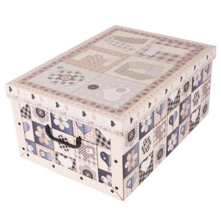 Aufbewahrungsbox Maxi Love rosa mit Deckel/Griff 51x37x24cm Allzweckkiste Pappbox Aufbewahrungskarton Geschenkbox